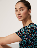 Lightweight Printed Scoop Neck T-Shirt