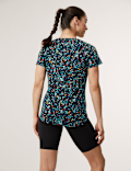 Lightweight Printed Scoop Neck T-Shirt