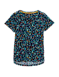 Lightweight Printed Scoop Neck T-Shirt
