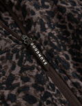 Printed Funnel Neck Half Zip Running Top