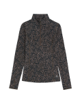 Printed Funnel Neck Half Zip Running Top