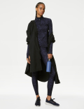 Printed Funnel Neck Half Zip Running Top