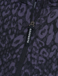 Printed Funnel Neck Half Zip Running Top