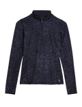 Printed Funnel Neck Half Zip Running Top