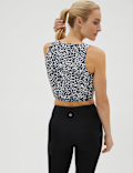 Printed Scoop Neck Cropped Vest Top '