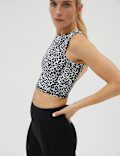 Printed Scoop Neck Cropped Vest Top '