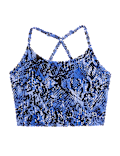 Printed Strappy Cross Back Crop Top