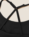 Scoop Neck Cross Back Strappy Crop Top