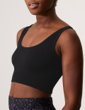 Scoop Neck Seamless Fitted Crop Top