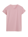 Crew Neck Ruched Short Sleeve Yoga Top