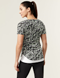 Printed Scoop Neck 2-in-1 T-Shirt