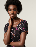 Printed Scoop Neck 2-in-1 T-Shirt