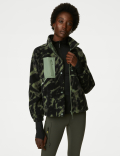 Borg Printed Fleece Cropped Jacket
