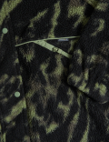 Borg Printed Fleece Cropped Jacket