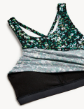 Printed High Neck Padded Yoga Crop Top