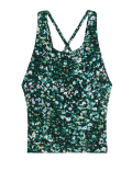 Printed High Neck Padded Yoga Crop Top