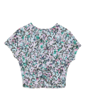 Printed Twist Front Cropped T-Shirt