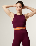 High Neck Seamless Fitted Crop Top