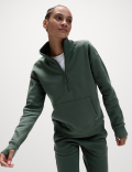 Cotton Rich Funnel Neck Half Zip Sweatshirt