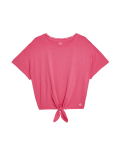 Scoop Neck Tie Front Relaxed Cropped Top