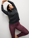 Funnel Neck Half Zip Yoga Top