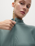 Funnel Neck Half Zip Yoga Top
