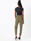 Woven Mesh Panelled Cuffed Joggers