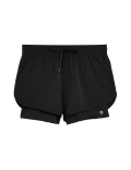 Woven Layered High Waisted Running Shorts