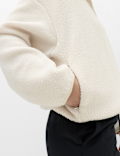 Borg Half Zip Hooded Fleece Jacket