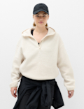 Borg Half Zip Hooded Fleece Jacket