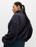 Zip Up Funnel Neck Relaxed Fleece Jacket