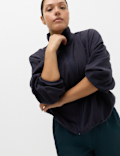 Zip Up Funnel Neck Relaxed Fleece Jacket