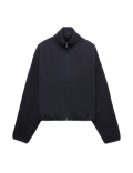 Zip Up Funnel Neck Relaxed Fleece Jacket