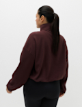 Zip Up Funnel Neck Relaxed Fleece Jacket