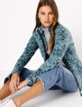 Panelled Printed Fleece Jacket