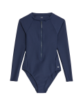 Long Sleeve Zip Up High Neck Swimsuit