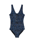 Printed Padded Zip Up Swimsuit