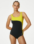 Padded Panelled Scoop Neck Swimsuit