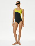 Padded Panelled Scoop Neck Swimsuit