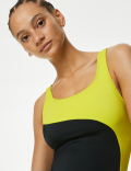 Padded Panelled Scoop Neck Swimsuit