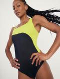 Padded Panelled Scoop Neck Swimsuit