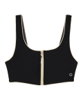 Zip Up Scoop Neck Bikini Top