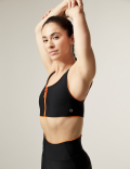Zip Up Scoop Neck Bikini Top