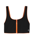 Zip Up Scoop Neck Bikini Top