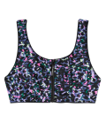 Print Zip Up Bikini Top
