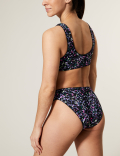 Printed High Leg Bikini Bottoms