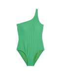 Textured One Shoulder Swimsuit