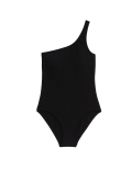 Textured One Shoulder Swimsuit