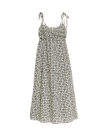 Pure Cotton Printed V-Neck Midaxi Beach Dress