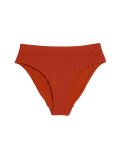 Textured High Waisted High Leg Bikini Bottoms